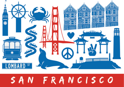 Icons Of San Francisco Stock Illustration - Download Image Now - iStock