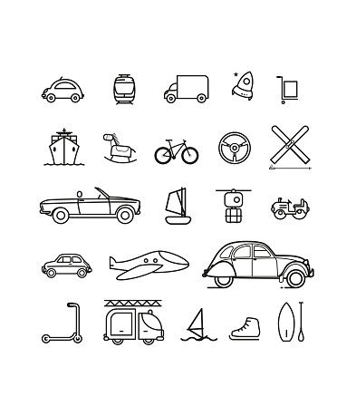 icons, symbols, signs, picto, transport