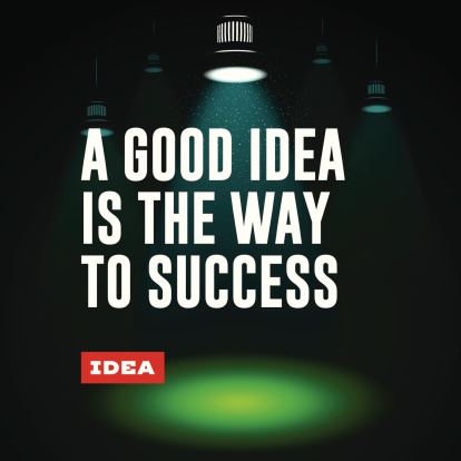 Idea concept. A good idea is the way to success.
