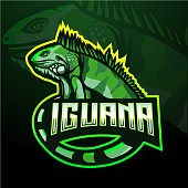 iguana esport mascot logo design