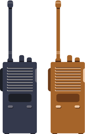2D illustration for black and brown walkie talkie