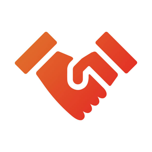 Illustration icon of handshake, agreement, contract. Illustration icon of handshake, agreement, contract (gradation fill, red version). coalition stock illustrations