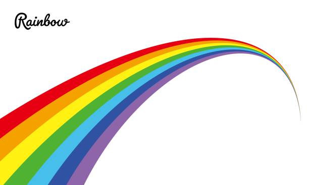 illustrazioni stock, clip art, cartoni animati e icone di tendenza di materiale illustrativo del vettore di un determinato arcobaleno prospettica - rainbow