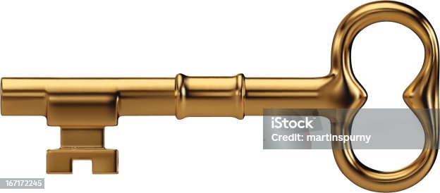 istock Illustration of a big golden key 167172245