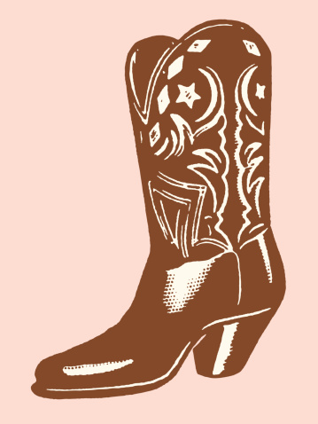 A illustration of a brown cowboy boot