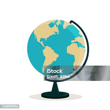 istock Illustration of a globe on a training stand 1328899856