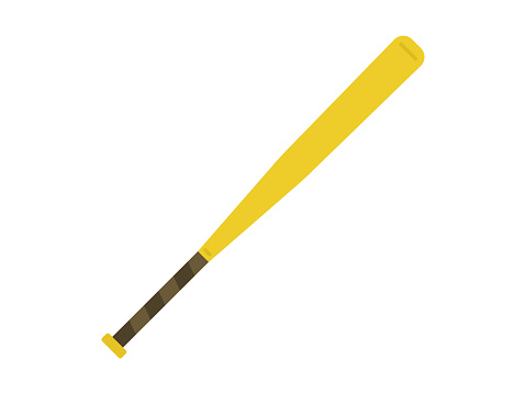 Illustration of a golden metal bat.