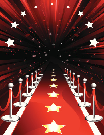 Illustration of a red carpet with stars