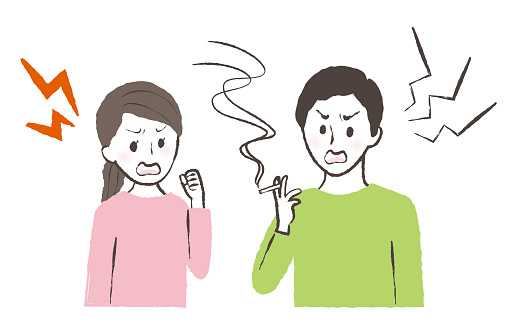 illustration of a smoking man
