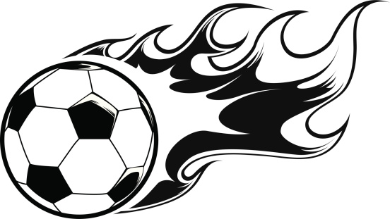 Illustration of a soccer ball on fire