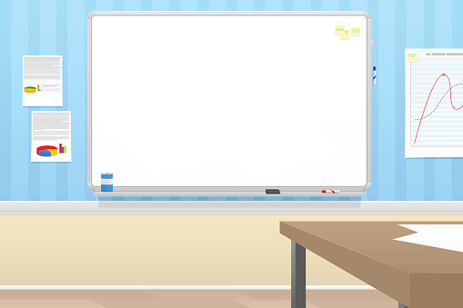 Illustration of a whiteboard in a meeting room