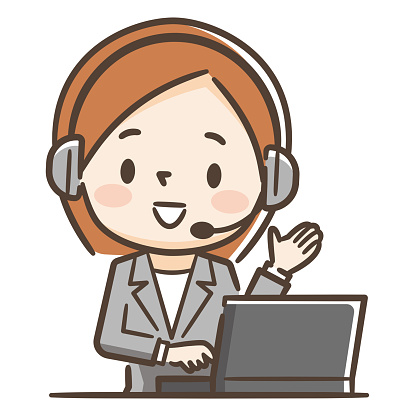 Illustration Of A Woman Working At A Call Center Stock Illustration ...