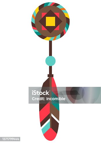 istock Illustration of american indians earring. Ethnic image in native style. 1371799444