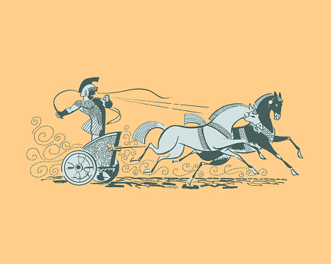 Illustration of Ancient roman chariot