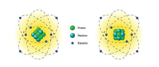 Illustration of atom model vector art illustration