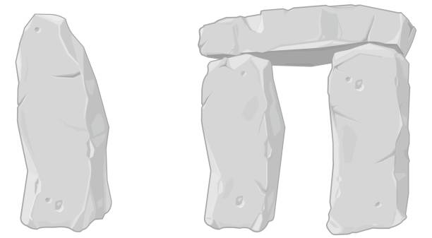 Illustration of certain sections of Stonehenge A vector illustration of ancient stone megaliths. megalith stock illustrations