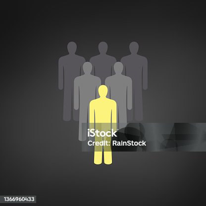 istock Illustration of crowd of people icon silhouettes vector. Social icon. Flat style design. User group network. Stock Vector illustration isolated on black background. 1366960433