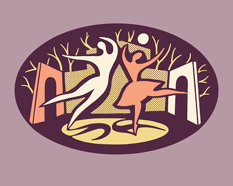 Illustration of dancing couple
