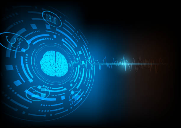Illustration of focal seizure and human brain on technology background vector art illustration