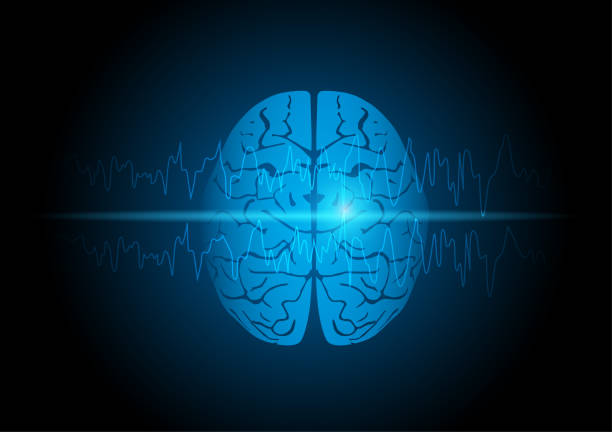 Illustration of focal seizure and human brain vector art illustration