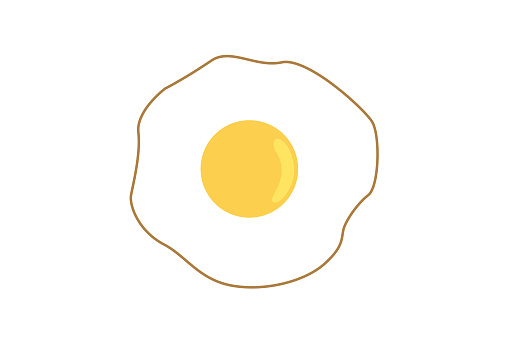 Illustration of fried egg.