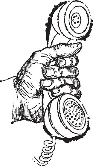 Illustration of hand holding telephone receiver