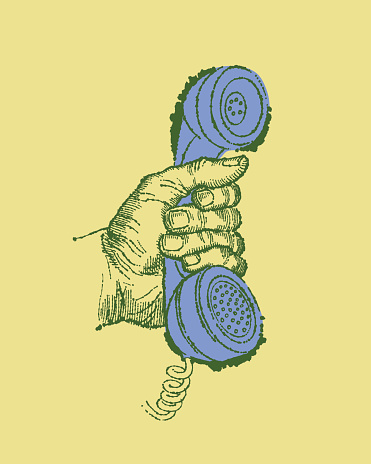 Illustration of hand holding telephone receiver