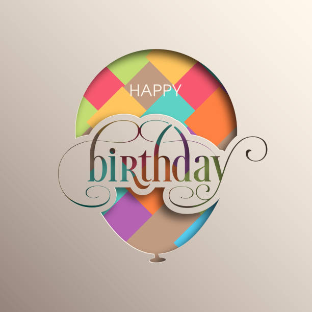 stockillustraties, clipart, cartoons en iconen met illustratie van gelukkige verjaardag met mooie kalligrafie. - verjaardag
