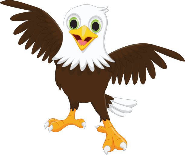 stockillustraties, clipart, cartoons en iconen met illustratie van gelukkige adelaarsbeeldverhaal - eagle cartoon