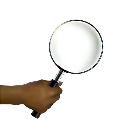 illustration of holding a magnifying glass
