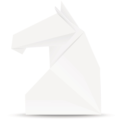 Illustration of horse head in origami style