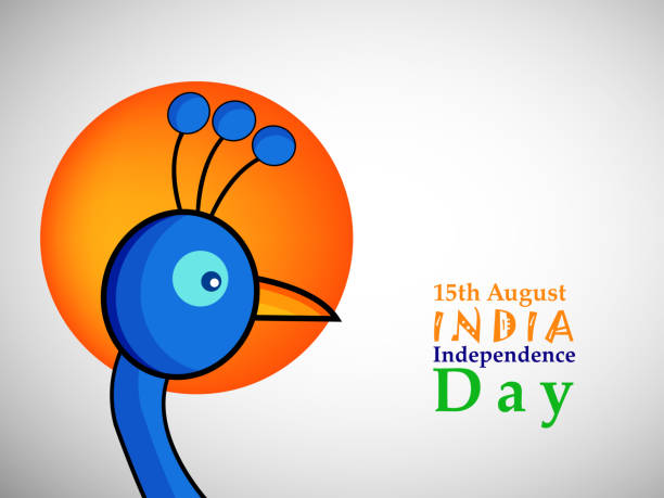stockillustraties, clipart, cartoons en iconen met illustratie van india independence day achtergrond - peacock back