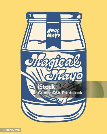 istock Illustration of jar of mayonnaise 1328202794