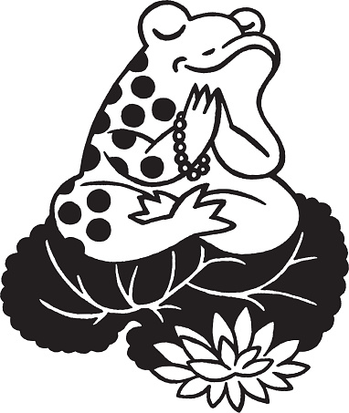 Illustration of meditating frog