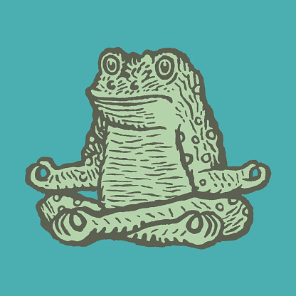 Illustration of meditating frog