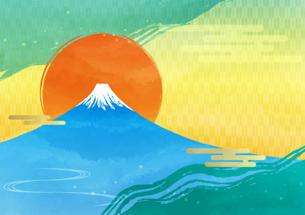 富士山と空のイラスト - 富士山点のイラスト素材／クリップアート素材／マンガ素材／アイコン素材