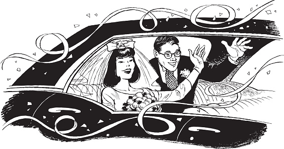 Illustration of newlyweds