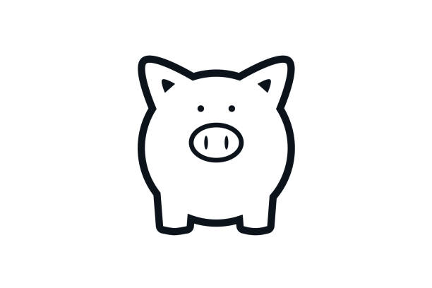 Illustration of pig piggy bank. Illustration of pig piggy bank. pig icons stock illustrations