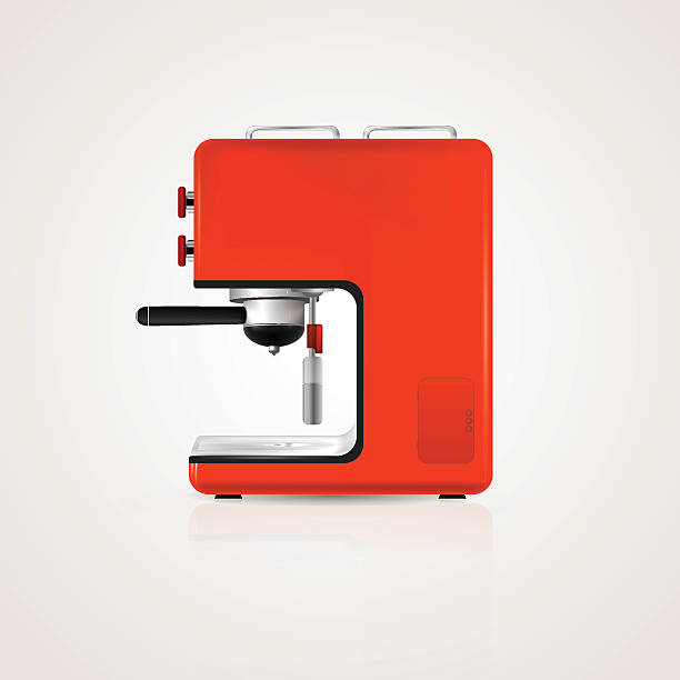 illustration von red kaffeemaschine - kaffeeautomat stock-grafiken, -clipart, -cartoons und -symbole