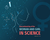 istock Illustration of the International Day of Women and Girls in Science 1363837364