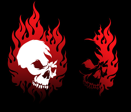 Illustration of the skull and the flame,