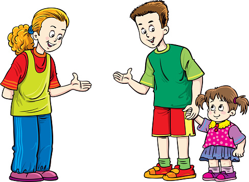 Illustration of the two kids and younger sister