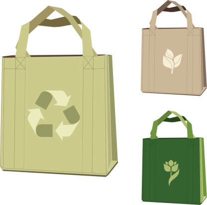 Illustration of three cloth bags
