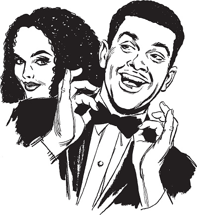 Illustration of two smiling people