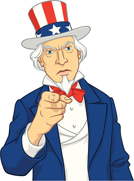 Illustration of Uncle Sam pointing vector art illustration
