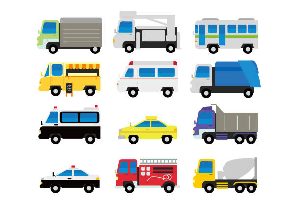 各種汽車的插圖 - 救護車 插圖 幅插畫檔、美工圖案、卡通及圖標
