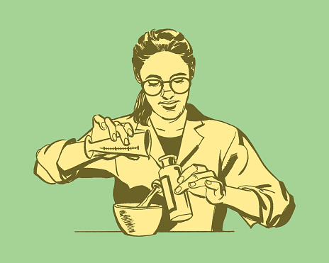 Illustration of woman scientist
