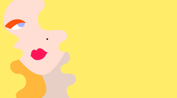 Illustration of yellow-haired woman Vector illustration of abstract beautiful blonde woman blond hair stock illustrations