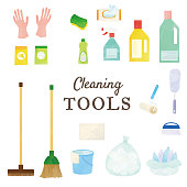 istock Illustration set of cleaning products 1355758355