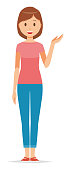 Illustration that moms wearing short-sleeved clothes are guiding